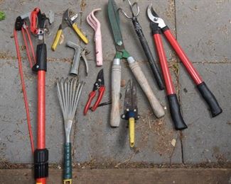 ITEM 42: Lot of Gardening Tools  $30
Fiberglass pole saw, loppers, pruning tools