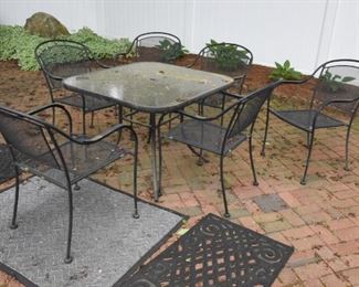 ITEM 54: Square Patio Table with 6 Chairs  $85