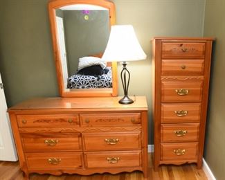 ITEM 64: Broyhill Stenciled Dresser With Mirror $175
Includes custom cut glass top
ITEM 65: Broyhill Stenciled Lingerie Chest  $95