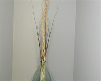 ITEM 82: Large Blue Glass Vase $30
Approximately 24" tall. Arrangement included