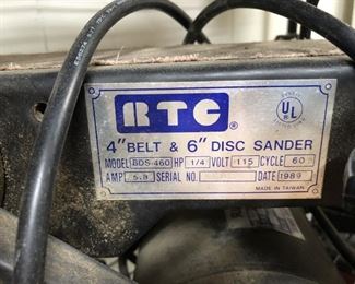 ITEM 147: RTC Belt and Disc Sander $25