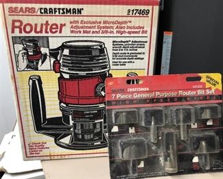 ITEM 153: Craftsman Router New in Box  $65
Includes package of additional router bits
