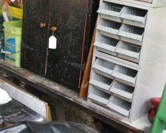Storage Bins and Cabinet