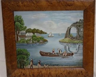 Lot# 2098 - Early Oil on Canvas Painting
