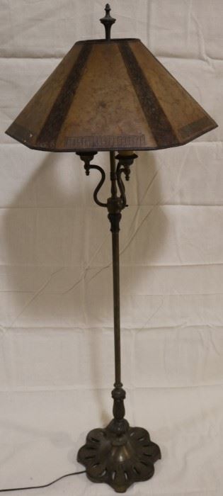Lot# 2101 - Antique Brass Floor Lamp