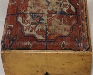 Lot# 2103 - Kilim covered early footstool