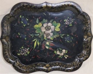 Lot# 2105 - Antique toleware hand painted
