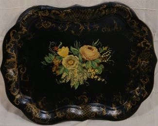 Lot# 2108 - Early toleware hand painted 