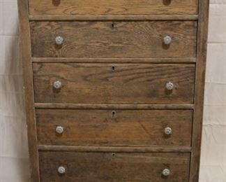 Lot# 2125 - Oak 5 drawer chest