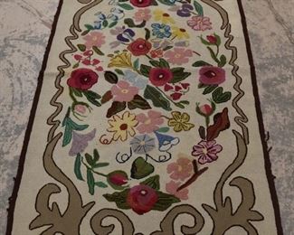 Lot# 2146 - Early Floral hook rug