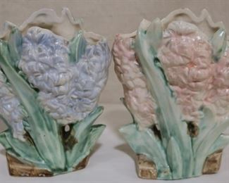 Lot# 2193 - Pair McCoy Hyacinth vases