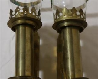 Lot# 2211 - Pair of Glass and Brass Scon