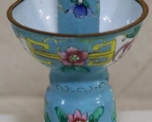 Lot# 2217 - Cloisonne candle holder
