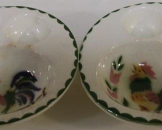 Lot# 2253 - Pair Rooster Deviled egg bow