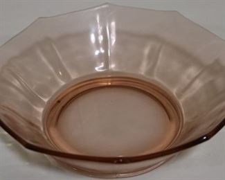 Lot# 2271 - Depression Pink Glass Bowl w