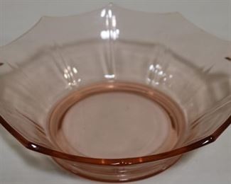 Lot# 2273 - Depression Pink Glass Bowl w