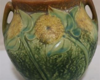 Lot# 2317 - Roseville Pottery Vase- sunflower