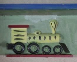 Lot# 2320 - Wooden Train shelf