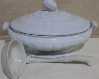 Lot# 4919 - Ironstone Tureen with Ladle