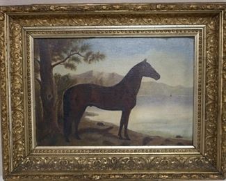 Lot# 4921 - 19th Century equestrian oil 
