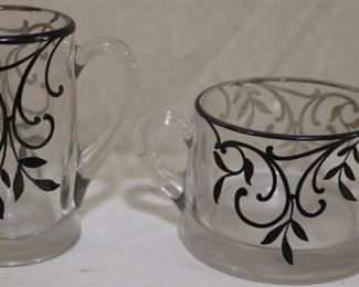 Lot# 4944 - Creamer and Sugar with silver