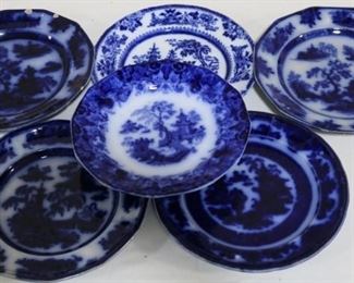Lot# 4979 - Group of 6 English flow blue