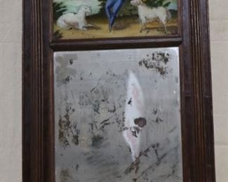 Lot# 4980 - Antique mirror with reverse