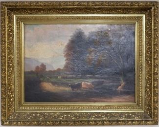 Lot# 5002 - 19th Century Pastoral Oil on