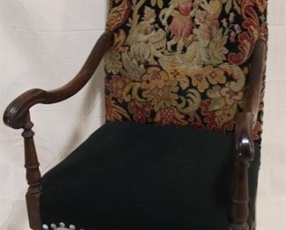 Lot# 5018 - Nail head throne chair with 