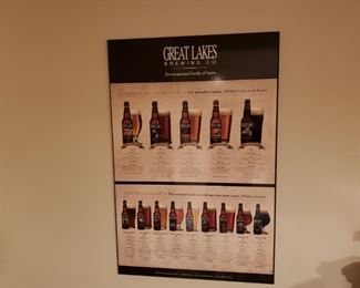 Large Great Lakes Brewery wooden poster featuring the 2012 seasonal beers. Item is in like new condition and would look great in your bar area. Measures approximately 3 ft tall by 2 ft wide.