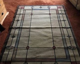 Art glass stained glass pattern rug