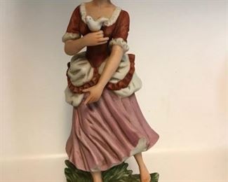 Meissen style female gardener figurine front