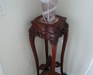 Marble top antique style plant stand