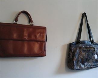 leather briefcase, designer purse 