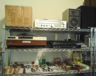 vintage stereo receiver, Beta player recorder and tapes 