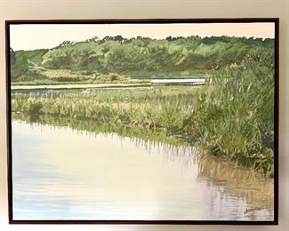 Item 3:  "Marsh" oil on canvas by artist Jane Ritchie - 41" x 31": $800
