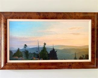 Item 8:  "Maine Mountain View" oil on canvas by artist Conley Harris - 12" x 23": $450