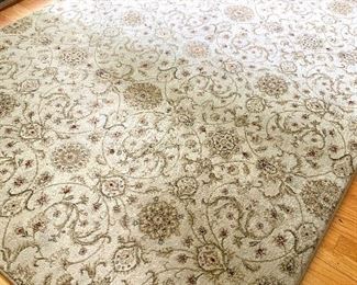 Item 18:  Beige rug with burgundy flowers - 66" x 93": $245