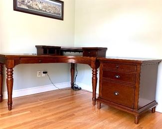 Item 11:  Aspen L-shaped desk can be purchased with Item 12, file cabinet - 67" x 24" x 31": $375 for desk and $175 for file cabinet          