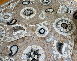 Item 34:  Tiffany Taupe Rug with raised textured pattern - 94.5" x 122": $125