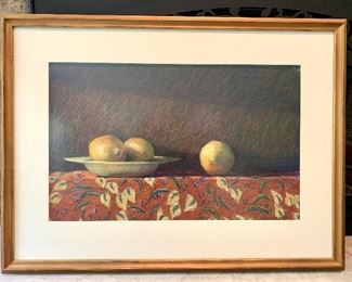 Item 53:  Still life, "Pears" by J. Wright - 33.5" x 25": $375