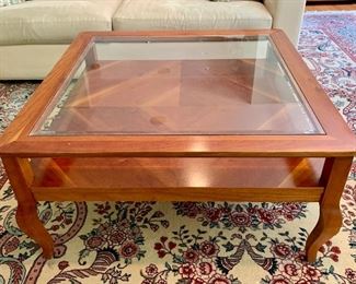 Item 48:  Glass top coffee table - 38" x 38" x 19": $165