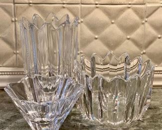 Item 64:  Lot of (3) Orrefors: $65                                                                    Small - 5.5" x 3.5"                                                                                             Medium - 6" x 5"                                                                                                 Large - 5" x 8" 