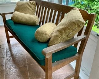 Item 62:  Gloster Teak bench - 60.5" x 18.5" x 32.5" tall: $600