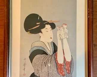 Item 86:  Geisha girl block print - 12" x 16.5": $95