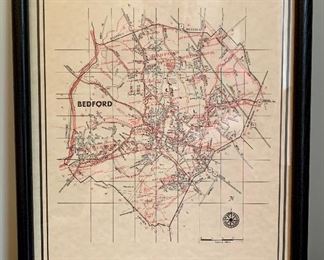 Item 85:  Town of Bedford map - 12" x 15": $95 