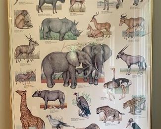 Item 88:  "Savannah Wildlife" framed poster - 27" x 38.5": $95