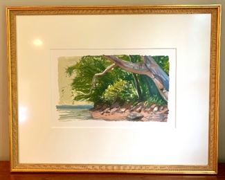 Item 92:  Watercolor by C. Harris - 29" x 23": $125