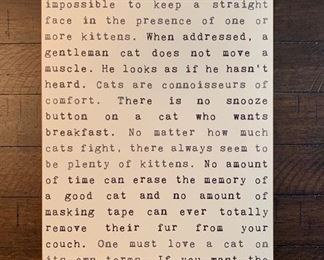 Item 169:  Cat parable wall art: $10