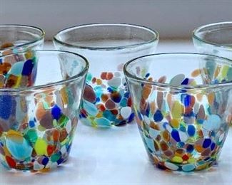 Item 284:  Murano Style Small Juice Glasses(5): $38